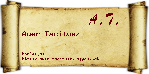 Auer Tacitusz névjegykártya